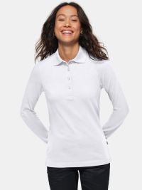 Poloshirt Damen Langarm weiß